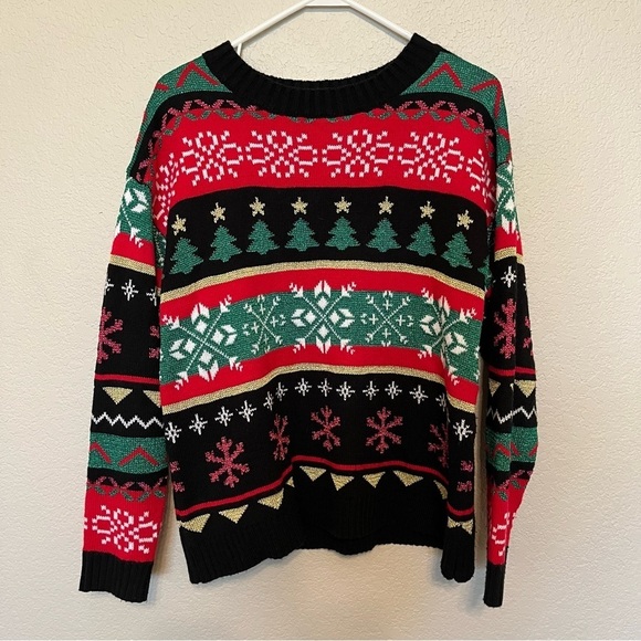 Holiday Time Sweaters - Holiday Time Festive Christmas Shimmery Sweater Size Medium 8-10